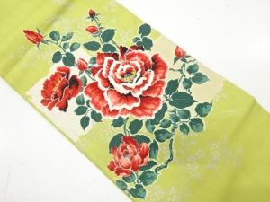 アンティーク　薔薇模様刺繍名古屋帯（着用可）